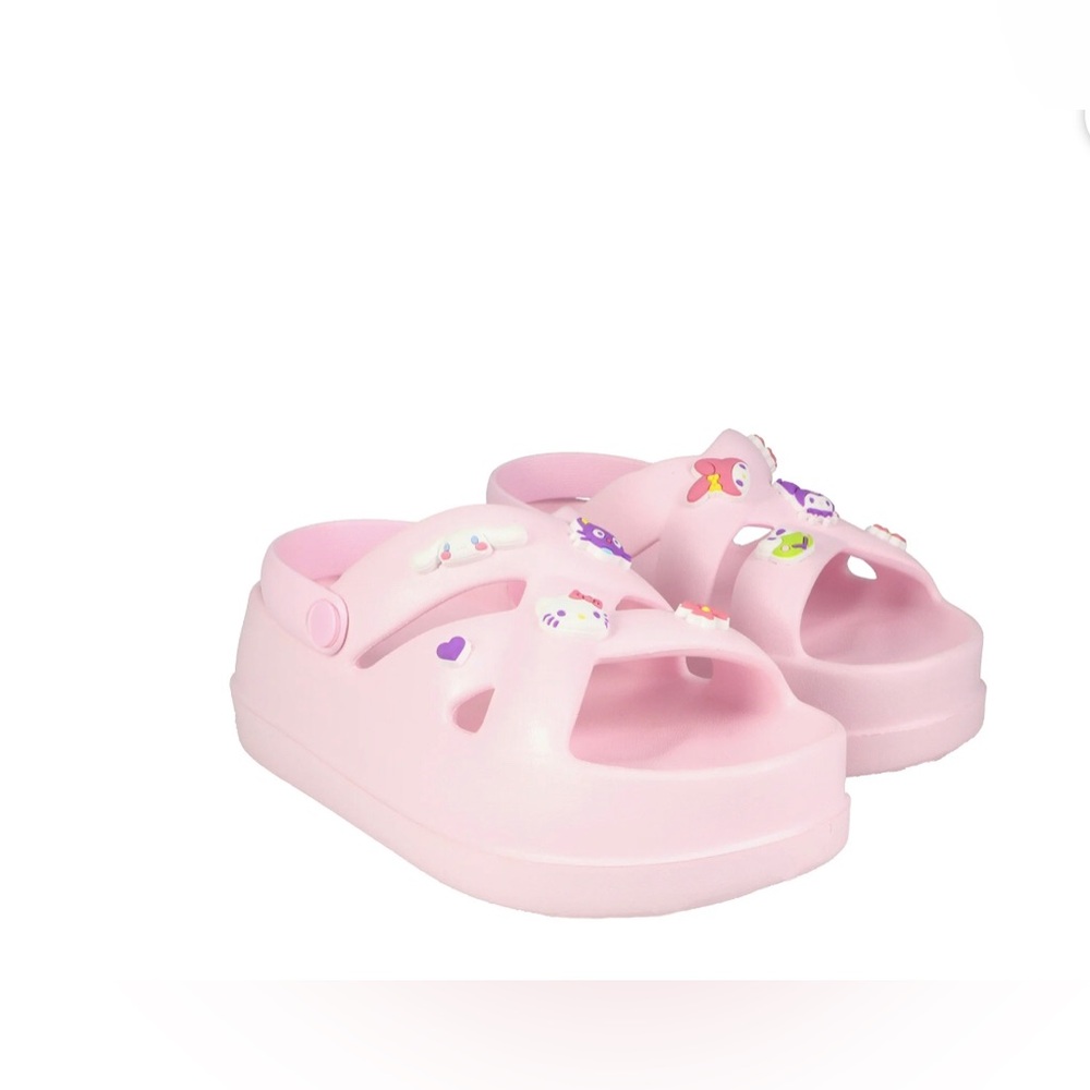 Hello Kitty And Friends pink Criss-Cross Strap Platform Sandals size 8 brand new